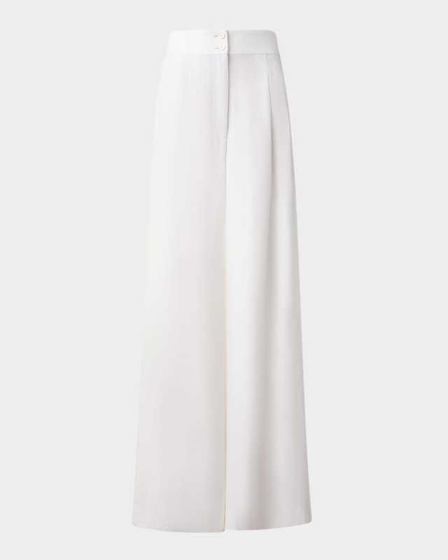 Florence Pleated Linen Wide-Leg Pants
